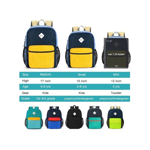 Vibrant Kids Backpack with Yellow and Blue Accents - Picture 6 of 15